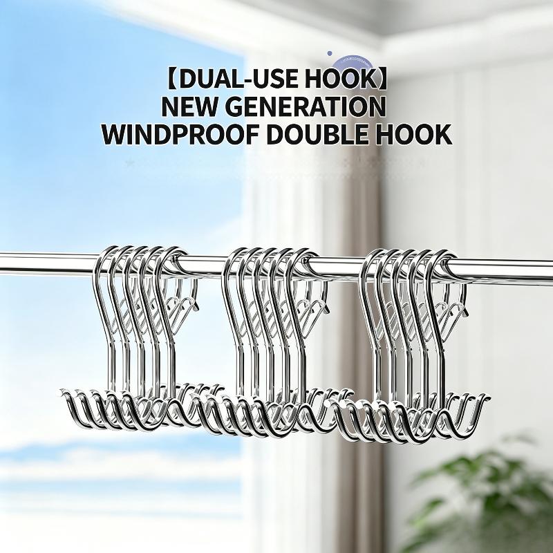 1/5/10Pcs Heavy Duty Double Utility Hooks with Buckle Multi-use Hangers for Clothes Towels Camping Home Use