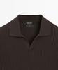Masimodutti 100% Cotton Ribbed Knit Polo Shirt