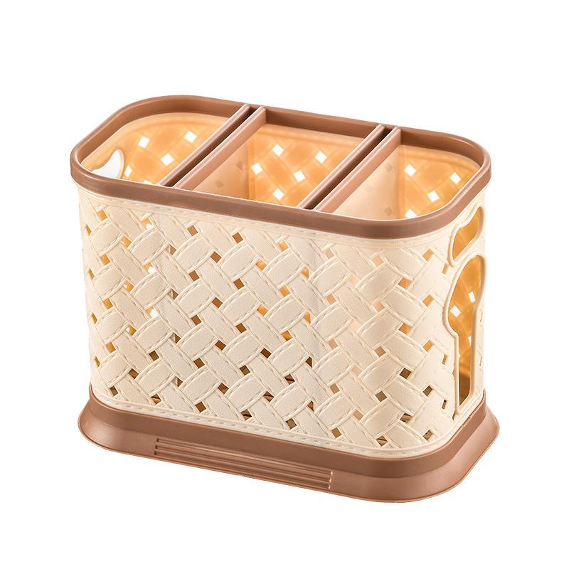 2/3 Grid Plastic Chopsticks Cage Hollow Drain Knife Stand Spoon Fork Storage Container Shelf Tableware Rack Kitchen Organizer