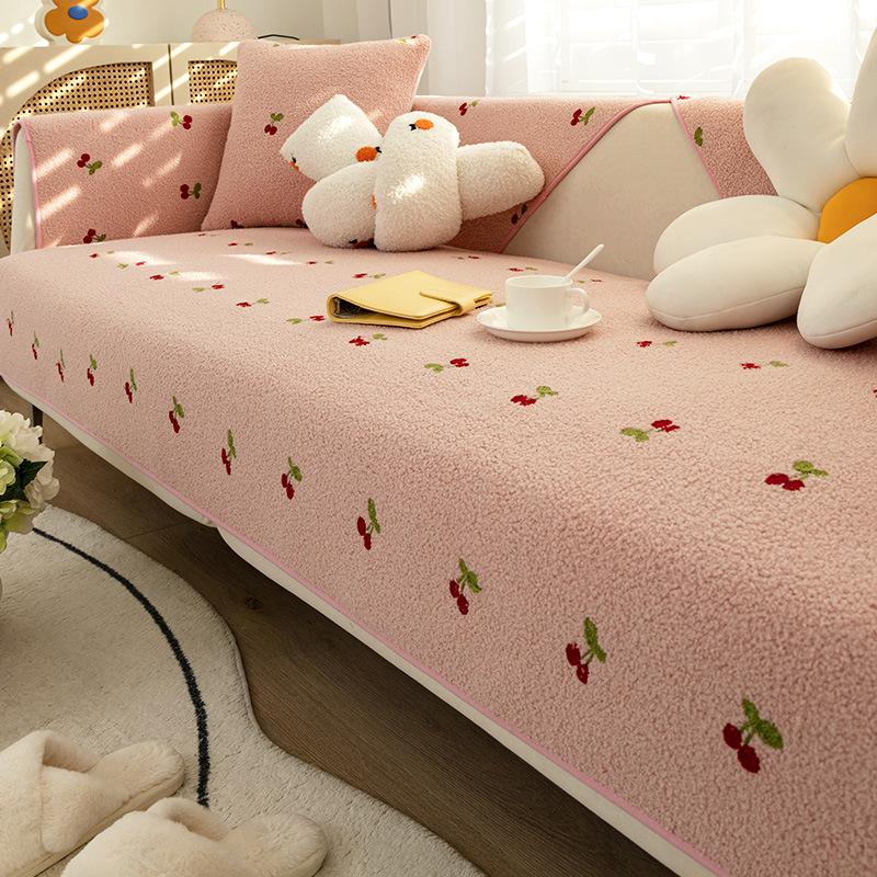 

Подушка для дивана из овечьей шерсти, ткань Four Seasons, нескользящая подушка для сидения, полный комплект, чехол для дивана, ткань, полотенце для гостиной, утолщение 70*70cm