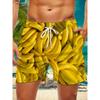 3d Vegetables and Fruits Printed Men's Swimsuit Japanese Fish Hawaiian Shorts Men's Summer Swim Shorts Drawstring Casual Shorts