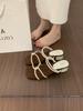 Two-way Cross-strap Open-toed Cool Slippers Women's Summer Wear French Beautiful Not Tired Thick-heeled Roman Sandals