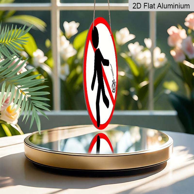 2D Flat, 1pc Round Aluminum "No Littering" Sign, Red & White Prohibition Metal Wall Art, Anti-Litter Symbol Design, Waterproof & Durable, Easy To