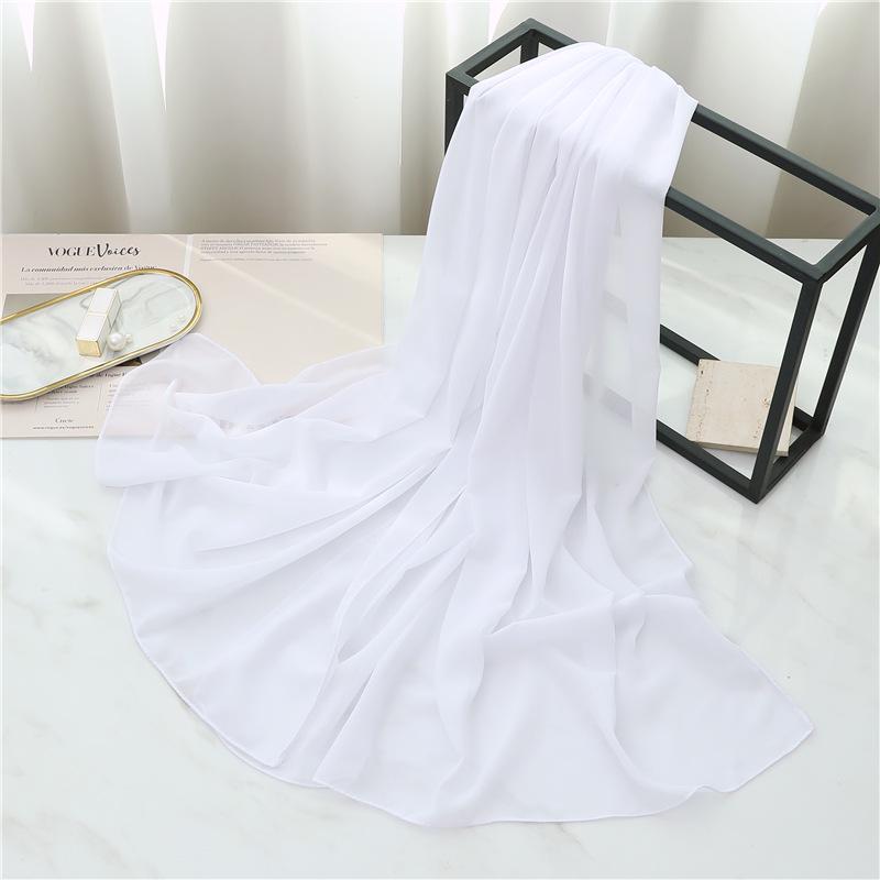 

Прямоугольный шарф из жемчужного сплошного шифона: Универсальный женский платок и шаль. 175*70cm