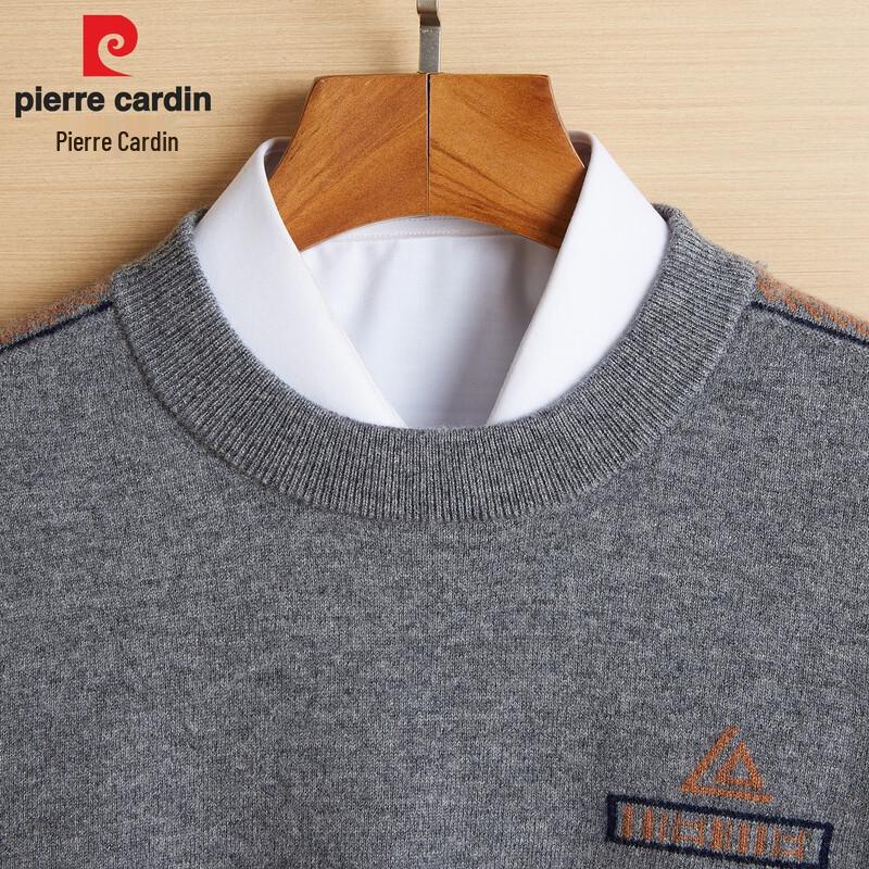 Pierre Cardin Men's Round Neck Jacquard Wool Sweater