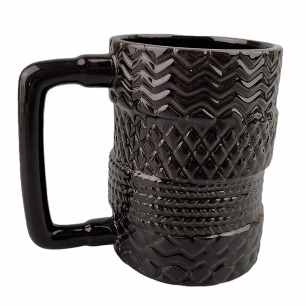 380ml Coffee Mug Stacking Tyre Pattern Nordic Style Irregular Ceramics Tea Cup for Home Kitchen