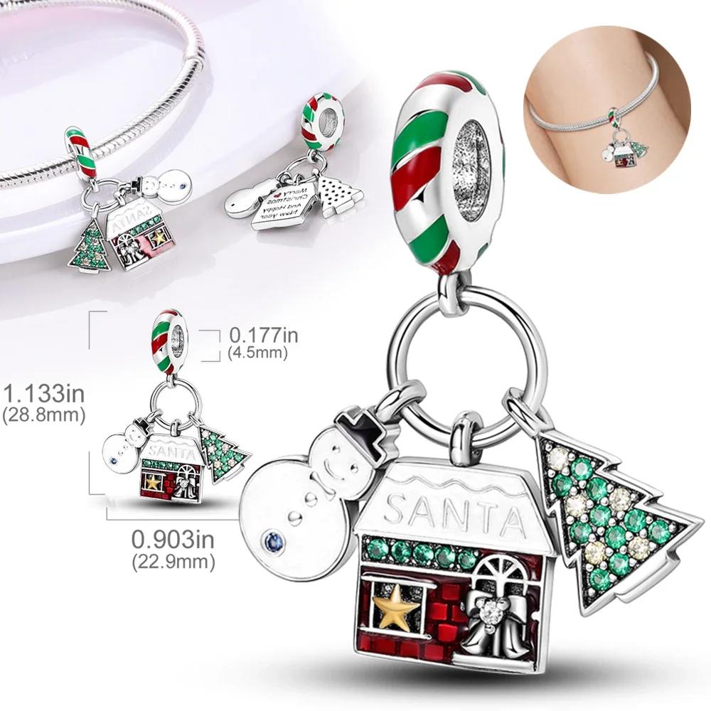 Copperchristmas Gifts Charms Snow Housebeads Christmas Collection Fit Original Bracelet Diy Jewelry Gifts For Women