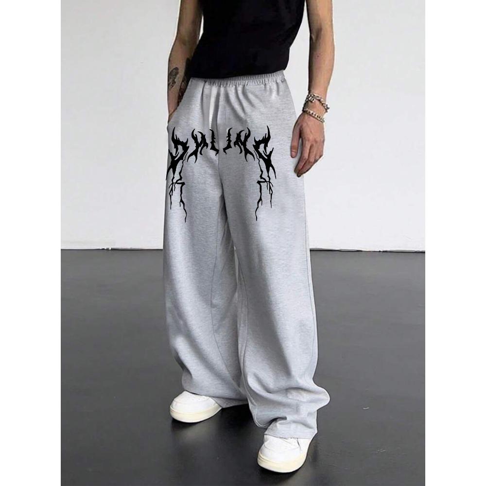 

Gothic Font Wide Leg Pants - Loose Sports Pants Suitable for Streets, Gyms, and Casual Wear, Letter Pants XXL