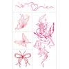 Butterfly Ghost Bow Flower Kitten English Short Sentences Multi-Picture Finger Tattoo Sticker