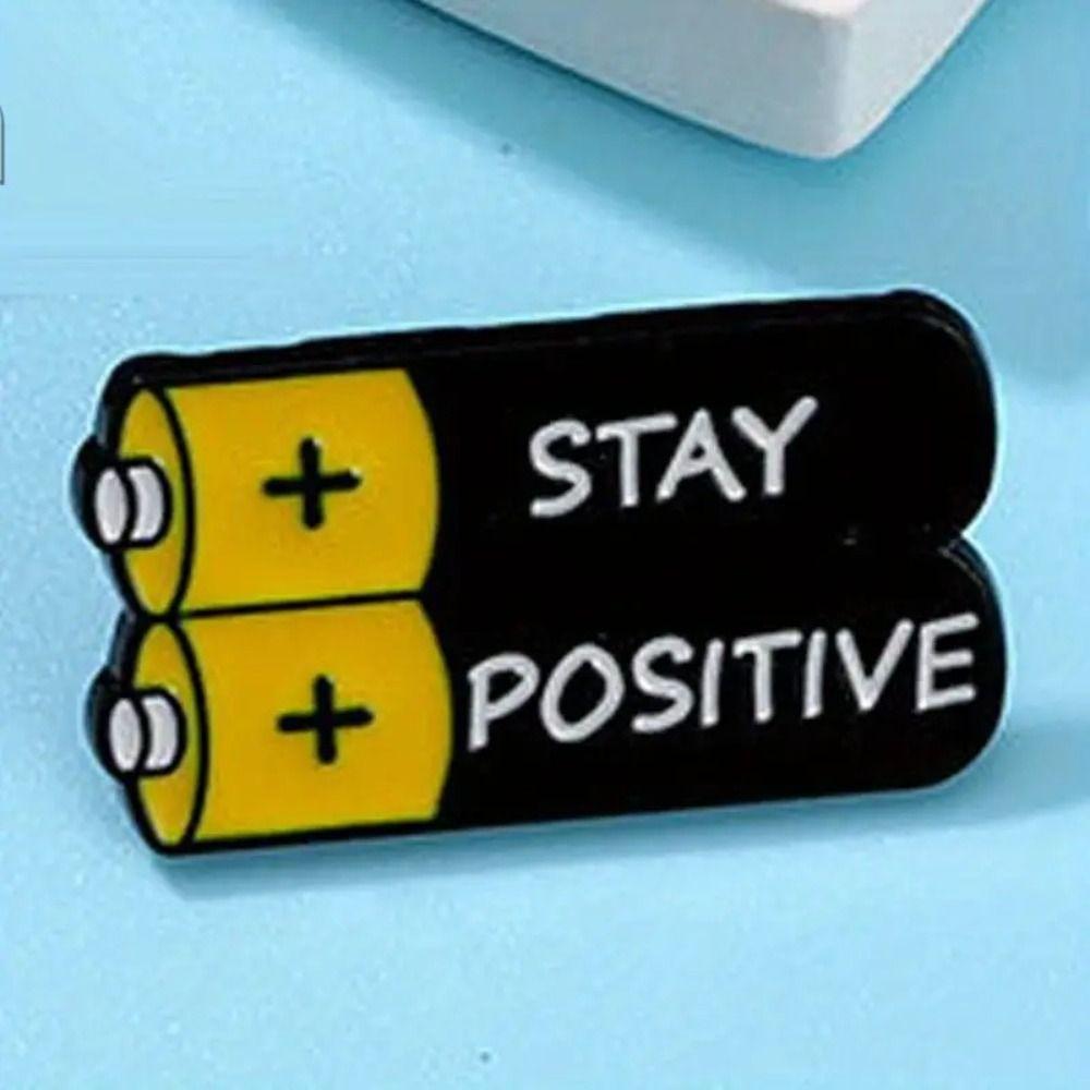 Personality Cartoon Letter Brooch "My Social Battery 1%" Metal Badge Cute Enamel Pin  Clothing