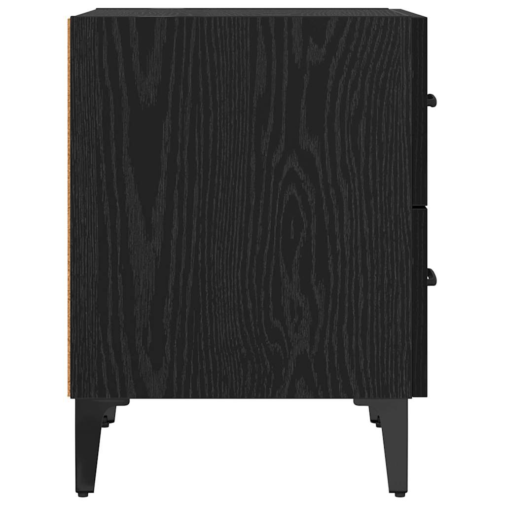 Nightstand Black Oak Effect 40 x 35 x 47.5 cm