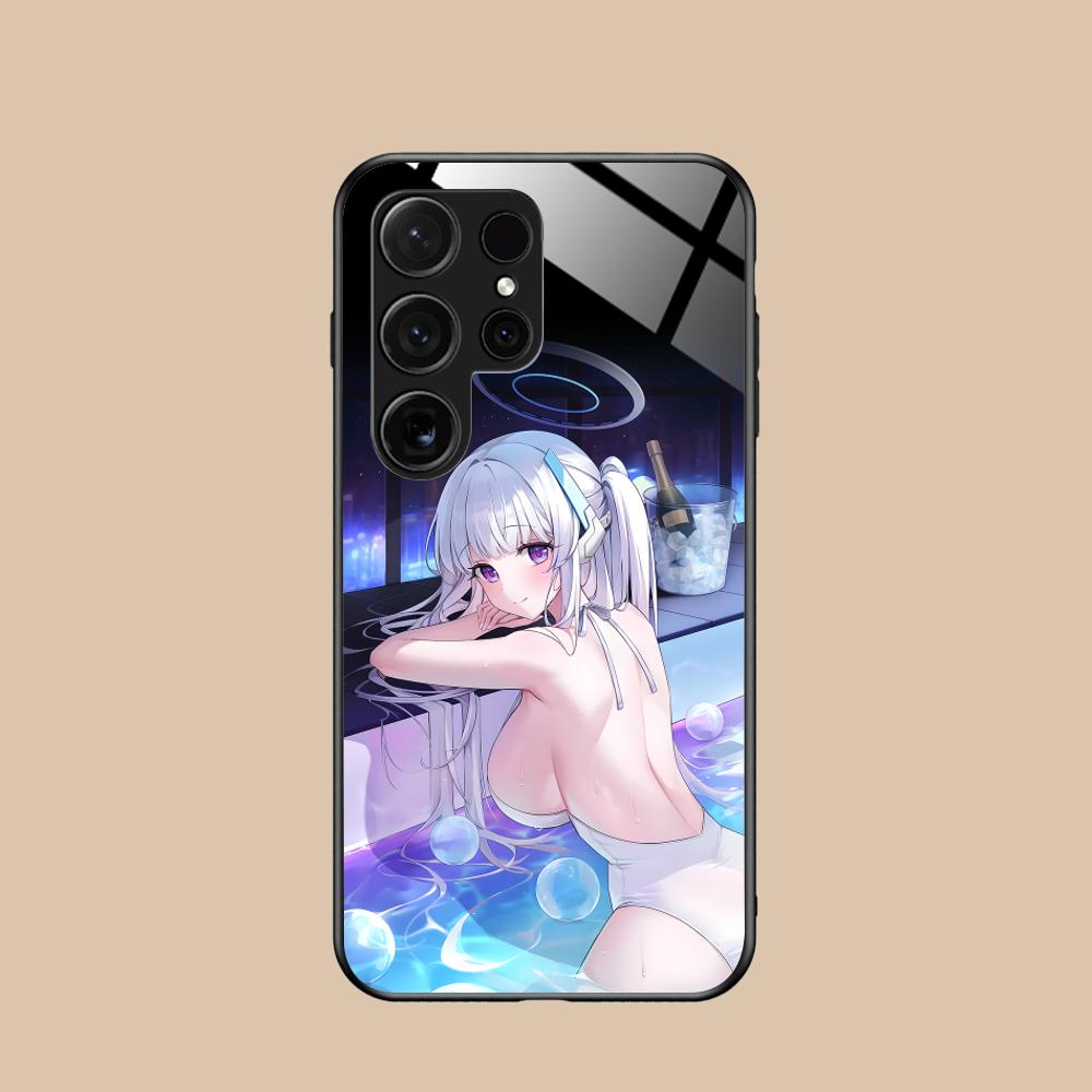 Blue Archive Ushio Noa Phone Case for Samsung Galaxy S26 S25 S24 S23 S22 S21 S20 Note20 Plus FE Ultra Glass Colorful Cover Cover