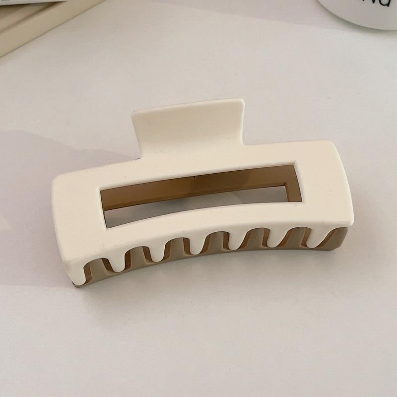 

Матовый зажим-краб для волос в корейском стиле с цветными блоками – Большой зажим для затылка