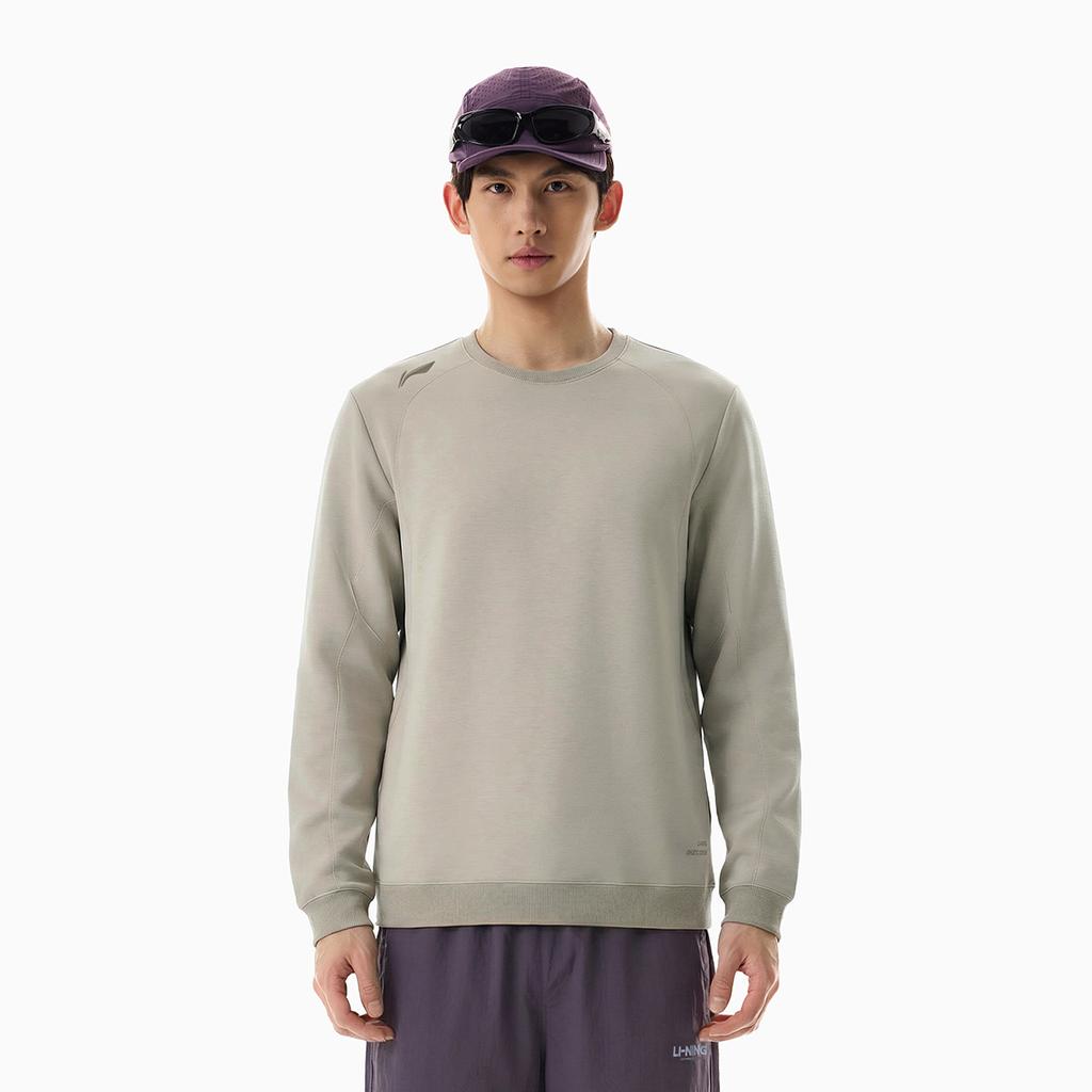 Li Ning Fitness Series Round Neck Logo Letter Stitched Sports Sweatshirt Men sweatshirt AWDW389-6