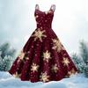 Women's Fashion Christmas Printed Sexy Strapless Gothic Cocktail Dress Punk, Vintage Dress.