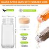 6/12/24pcs Glass Spice Jars with Bamboo Lid Spice Seasoning Containers Salt Pepper Shakers Spice Organizer Kitchen Spice Jar Set