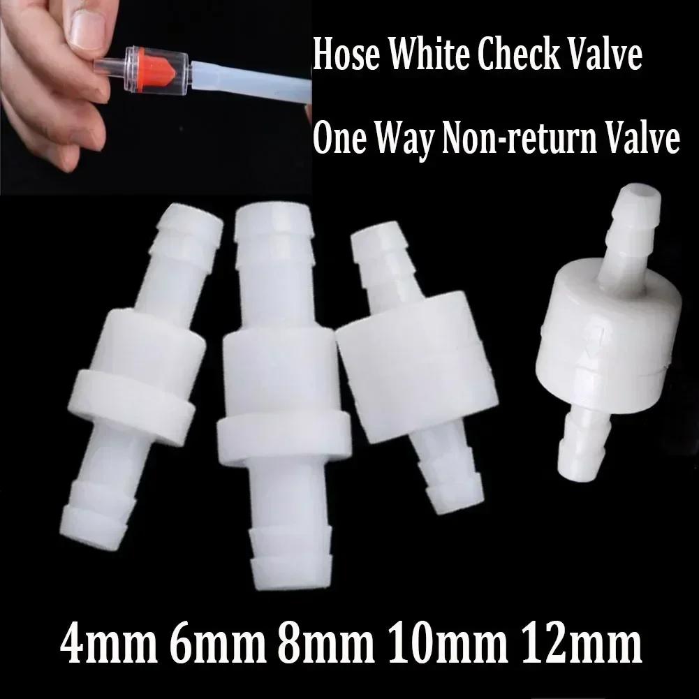 4mm 6mm 8mm 10mm 12mm Hose ID Plastic White Check Valve Way Non-return Valve Professional Grade Non-return Valve