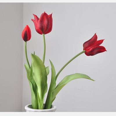 Echte Haptik Künstliche Tulpen Hohe Qualität Luxuriöse Silikon Falsche Blumen für Haus Hochzeitsdekoration Brautstrauß Elegante Dekoration