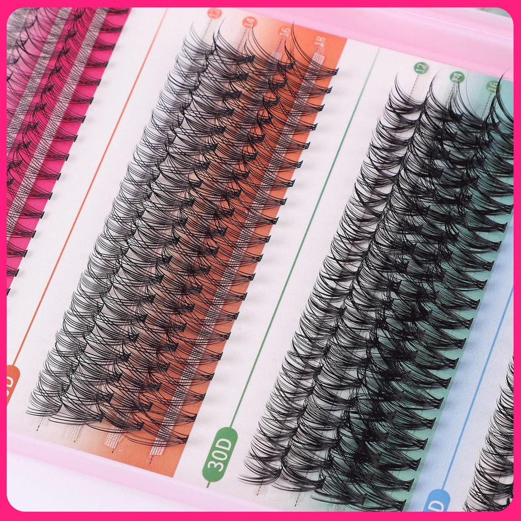 Premium DIY Mixed Cluster False Eyelash Set - 547 Dense, Curled Segments for a Customized Look