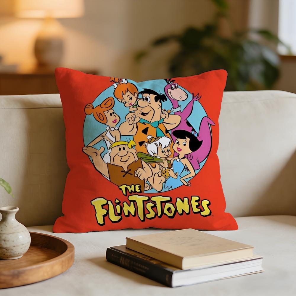Cartoon FFlintstones Anime Classic Cushion Cover Short plush pillowcase for bed sofa carwashable