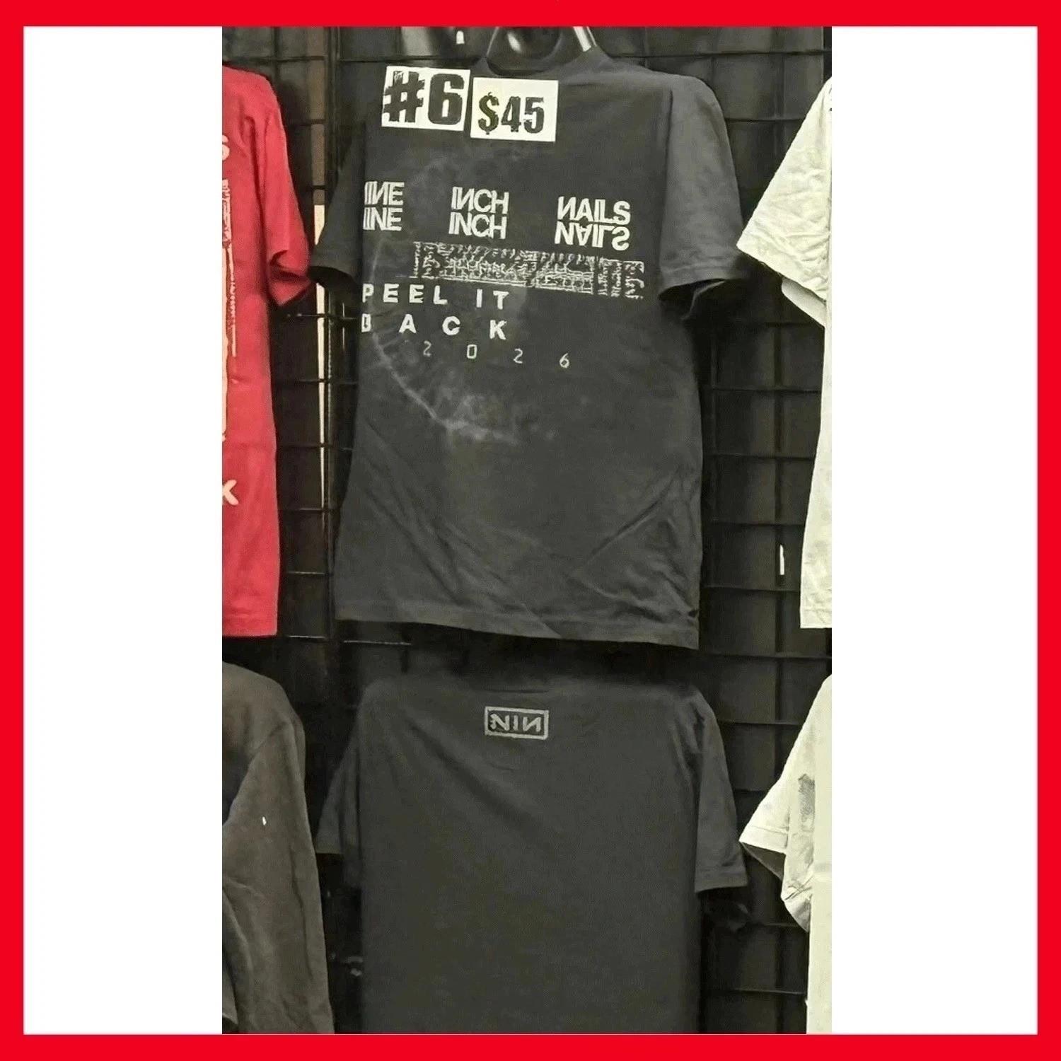 Nine Inch Nails NIN Peel It Back Tour 2026 Merch 2 sided T-Shirt Reprint XXXXL