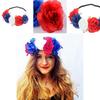Beautiful Red White Blue Flower Crown Headband For Royal Celebrations