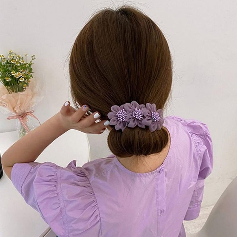 Chiffon Flower Hairbands Sweet Hair Headwear Women Braided Hair Device Hair Accessories Diy Hair Styling Tool
