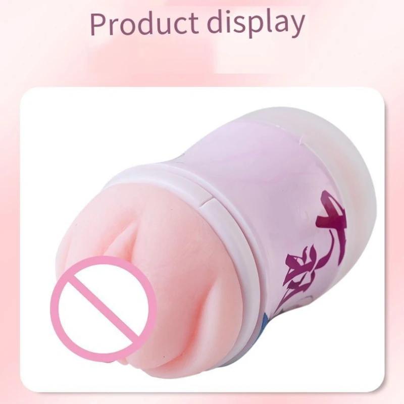 Masturbation  Cup Portable Pocket Pussy Silicone Erotic Vagina Sucking Blowjob Massager Sex Japanese Anime Doll 2 IN 1 Vagina