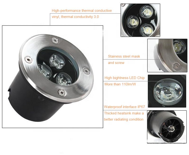 High Quality IP67 Waterproof LED Underground Light Outdoor 12V Inground for Street Garden Stairway Landscape Lighting