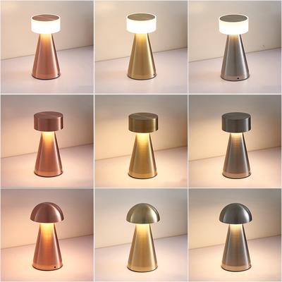 Retro Kleine Pilz Tisch Lampe Dimmbar Touch Schalter LED Schreibtisch Lampe USB Techargeable Drahtlose Nacht Licht für Schlafzimmer Dekor