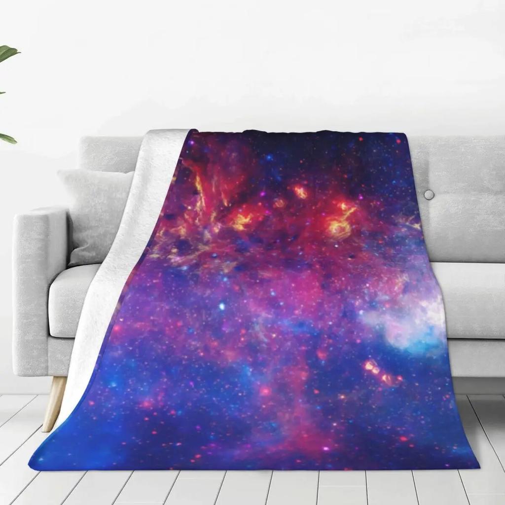 Galaxy Sky Print Flannel Blankets Quality Super Soft Colorful Milky Way Bedding Throws Travel Office Couch Bed Novelty Bedspread