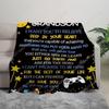 Letter & Star Print Blanket To My Grandson GiftBlanket Soft Throw Blanket Cool BedroomAccessorie Home Essentials Custom Blankets