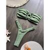 Bikini Micro Push Up Trajes de Baño para Mujer 2026 Sexy Ropa de Baño Femenina Conjunto de Bikini Brasileño Tanga Biquini Trajes de Baño Color Sólido Ropa de Playa