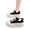 Platform canvas shoes new summer ugly cute height small size low top board shoes black sneakers