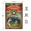 Chicago Cubs Vintage Metal Wall Sign 8x12 Inches, Wrigley Field Retro Tin Sign for Sports Bar & Man Cave, Classic Baseball Home