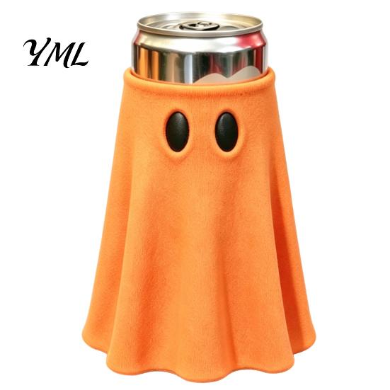 Ghost Can Cooler Halloween Holder, Universal Beverage Sleeve, Cute Shaped Decorations Insulated Drink Holder for Standard Slim Tall Soda Beer Cans Jar