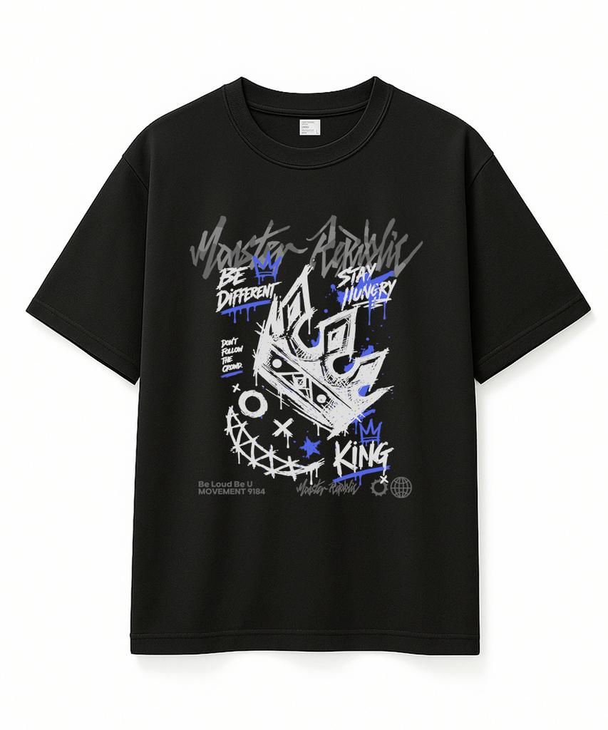 MONSTER REPUBLIC Crown Blue T-Shirt Black_9184