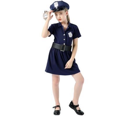 Halloween-Kostüm Kind Cosplay Mädchen Polizeiuniform Slim Fit Kleid