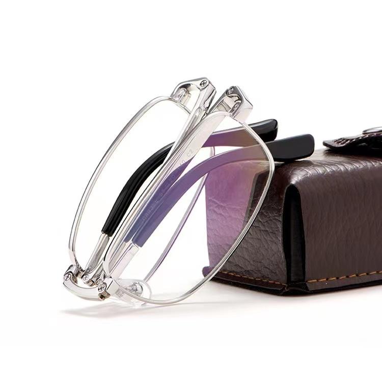 folding man reading glasses metal glasses  blue light reading glasses 2 5 diopters presbyopia eyeglasses