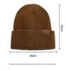 Korean Style Thick Knit Wool Hat for Men & Women - Windproof, Warm, Double Layered, Large Head, Autumn/Winter, Solid Color.