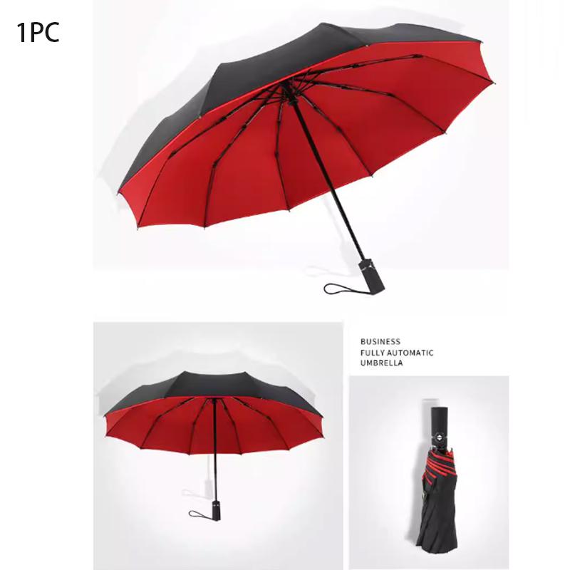 Automatischer Schirm Langer Griff Extra Groß Doppel Drei Vier Weiblich Schwarz Gummi Sonnenschutz Doppellagig Winddicht Männlich