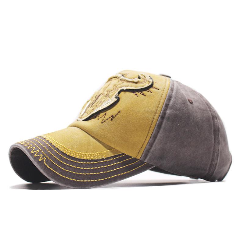 New Cow Head Washed Baseball Cap European and American New Retro Adult Men and Women Duck Tongue Sun Hat