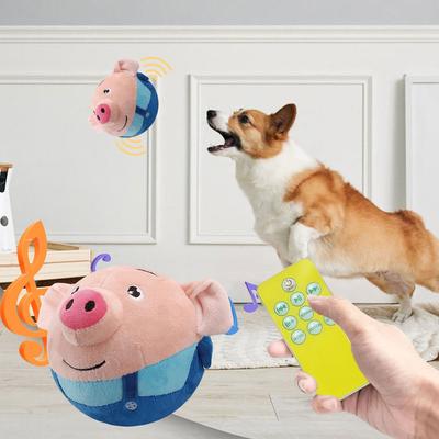 Cartoon Pig Active Moving Pet Plush Toy Washable Dog Ball USB Rechargeable Interactive Dog Toys for Dogs Cats