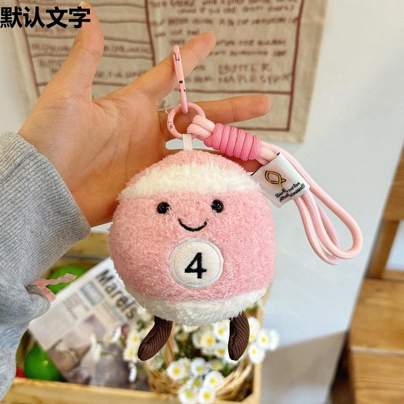 Creative Soft Billiard Pendant Plush Toy Doll Billiard Ball Black Eight Doll Girls Bag Keychain Small