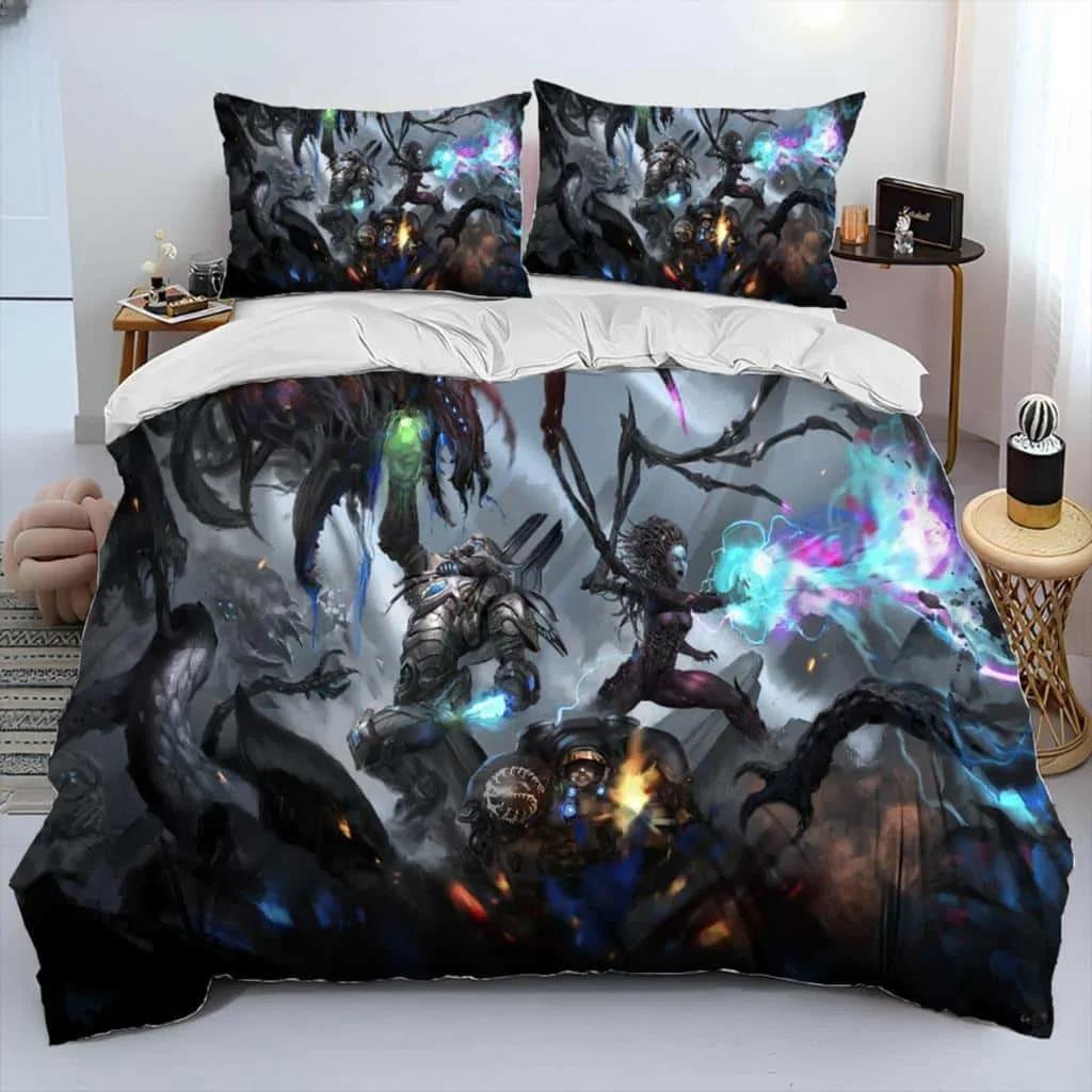 HD Print Game StarCraft Comforter Bedding Set Duvet Cover Bed Set Quilt Cover Pillowcase king Queen Size Home Textiles