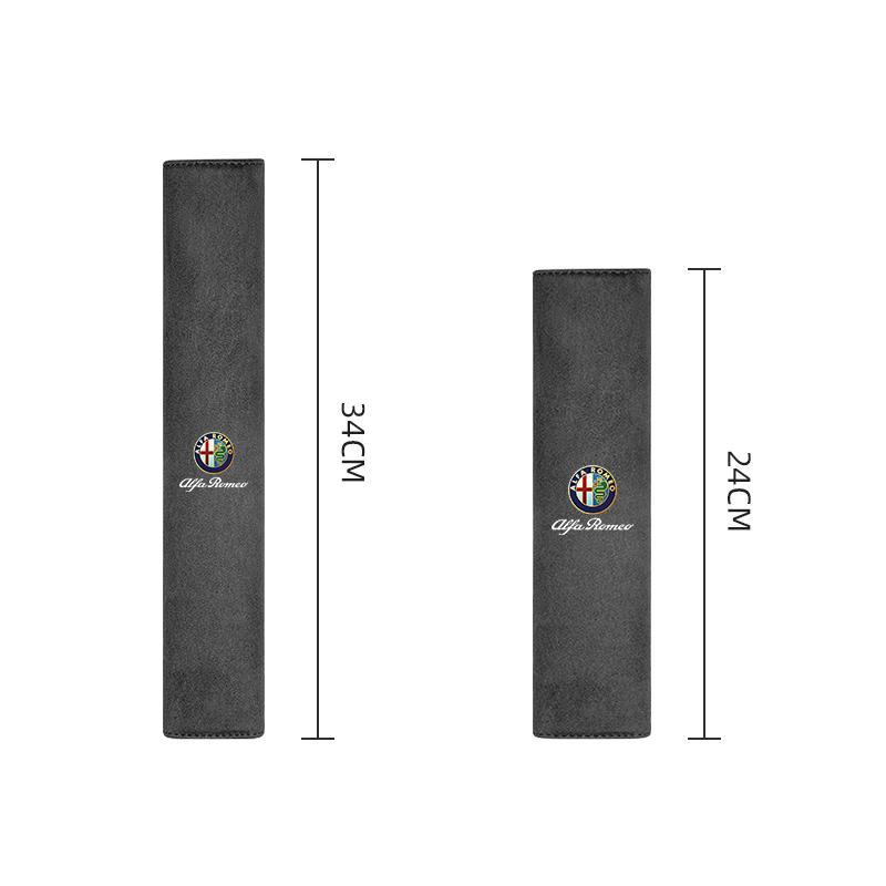 2026 Hot Sticker Suede Car Seat Belt Shoulder Cover Protection SeatBelt Pad Auto Interior For Alfa Romeo 4C 159 166 Giulia Giuli