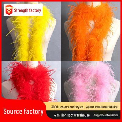 Colorful One-Layer Ostrich Feather Boa for Runway Shows, Latin Dance Costumes, and DIY Designer Decorations