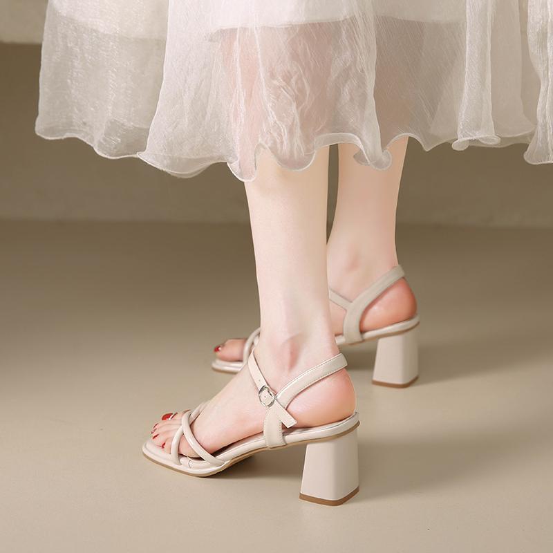 Fashion Designer Summer Thick High Heel Women Sandals Fashion Ladies Outdoor Party Dress Gladiator Sandalias