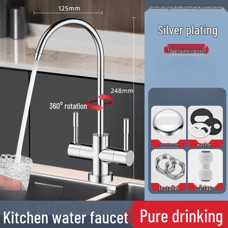TLXT Kitchen Water Purifier Faucet, Dual Outlet