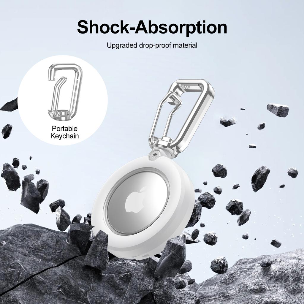 For AirTag Protective Case Full Enclosure Waterproof PC Cover with Hook